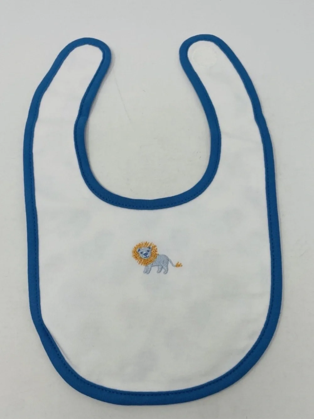 Janie and Jack Bibs Blue-Trim Double Sided Cotton Lion Print Baby Bibs - 4 Set